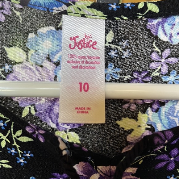 Justice Size 10 Black Floral Dress - Picture 5 of 5